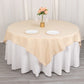 70"x70" Beige Premium Seamless Polyester Square Table Overlay - 220GSM