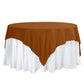 70"x70" Cinnamon Brown Seamless Polyester Square Table Overlay