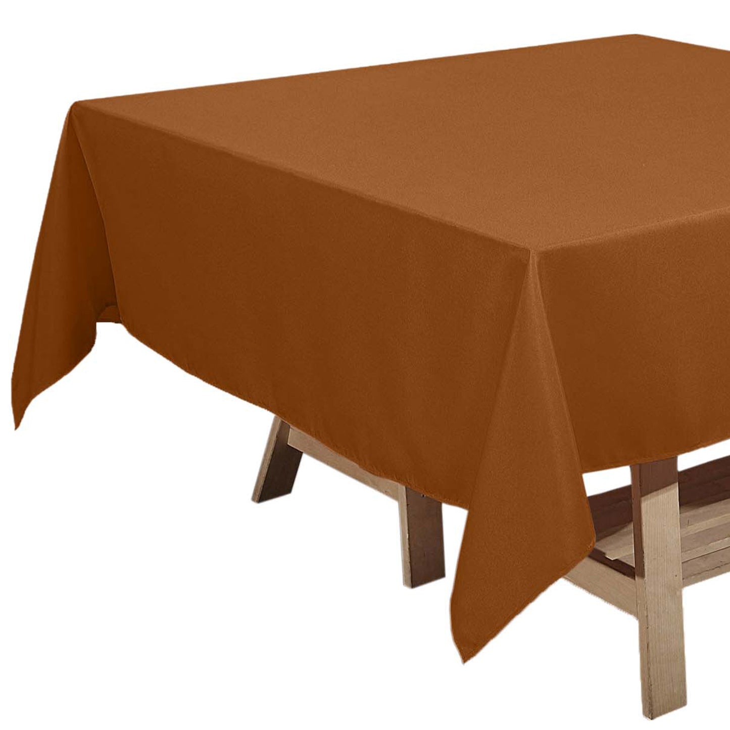 Cinnamon Brown Polyester Square Tablecloth 70"x70"