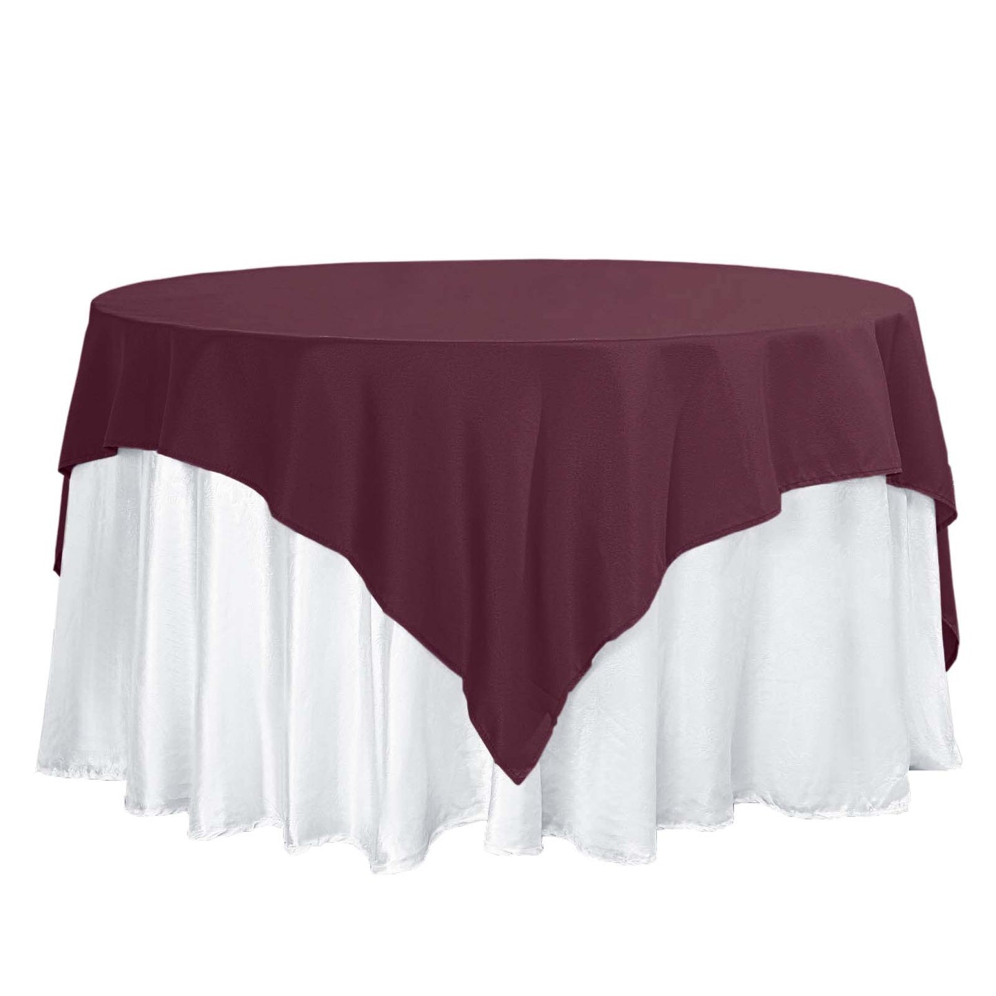 70"x70" Burgundy Square Seamless Polyester Overlay