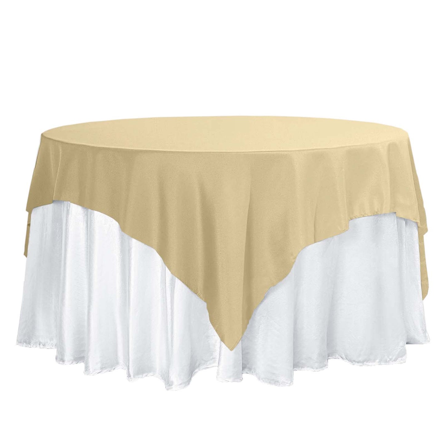 70"x70" Champagne Square Seamless Polyester Overlay