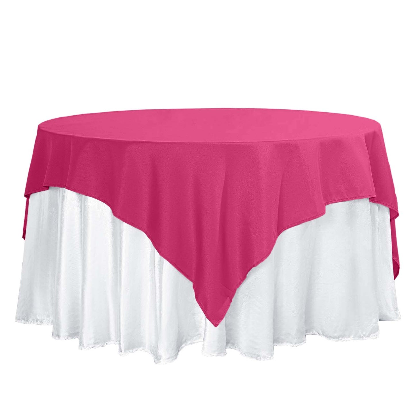 70"x70" Fuchsia Square Seamless Polyester Overlay