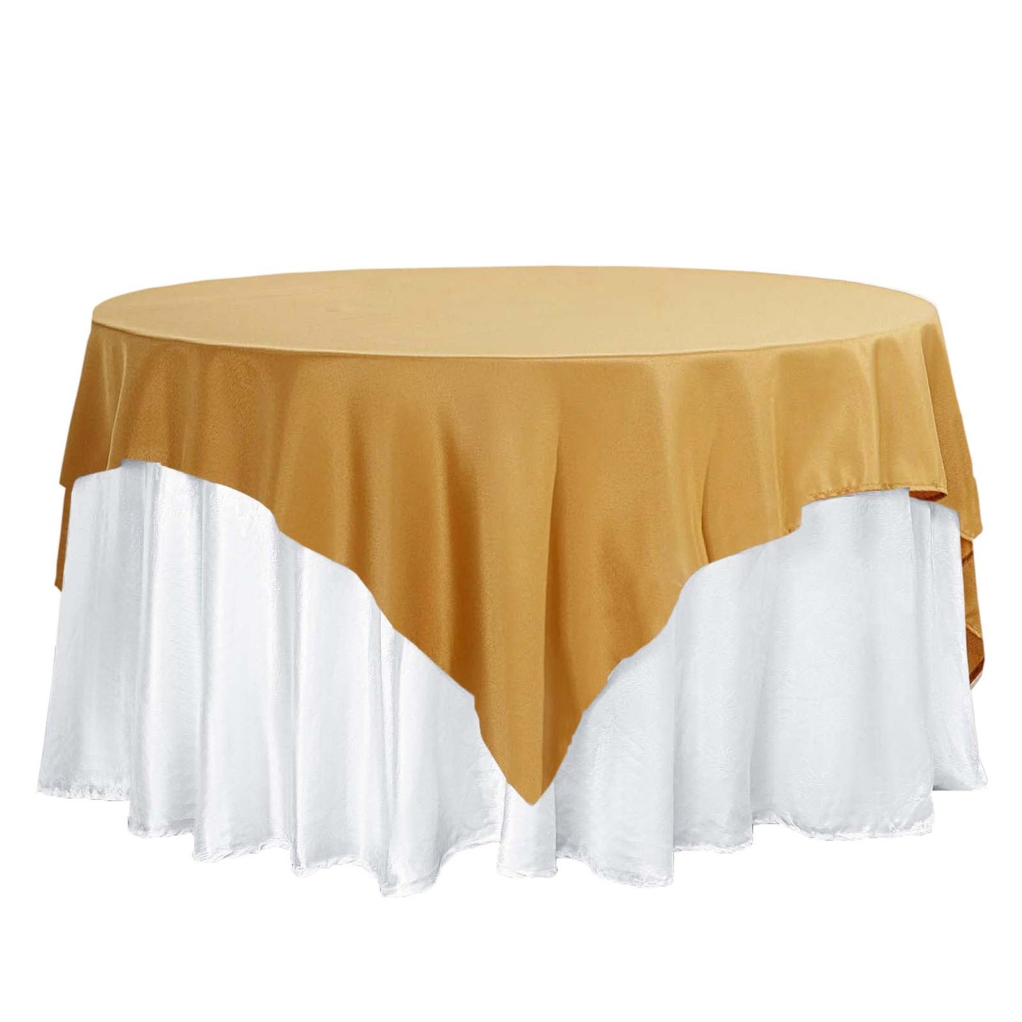 70"x70" Gold Square Seamless Polyester Overlay