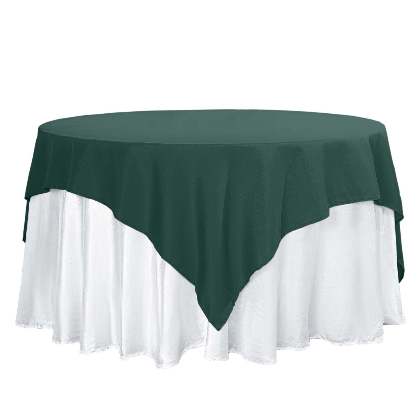 70"x70" Hunter Emerald Green Square Seamless Polyester Overlay