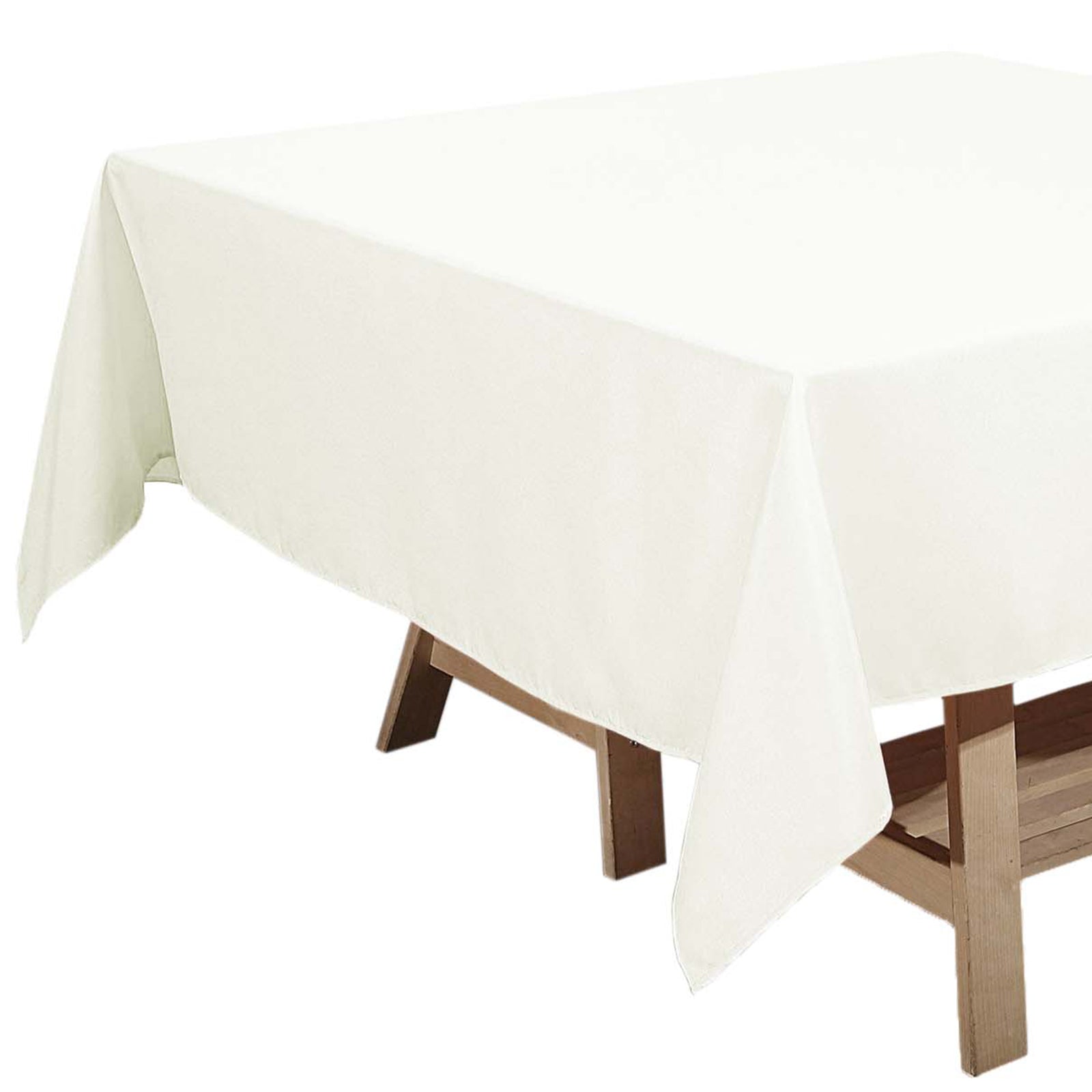 70 Inch Ivory Square Polyester Tablecloth