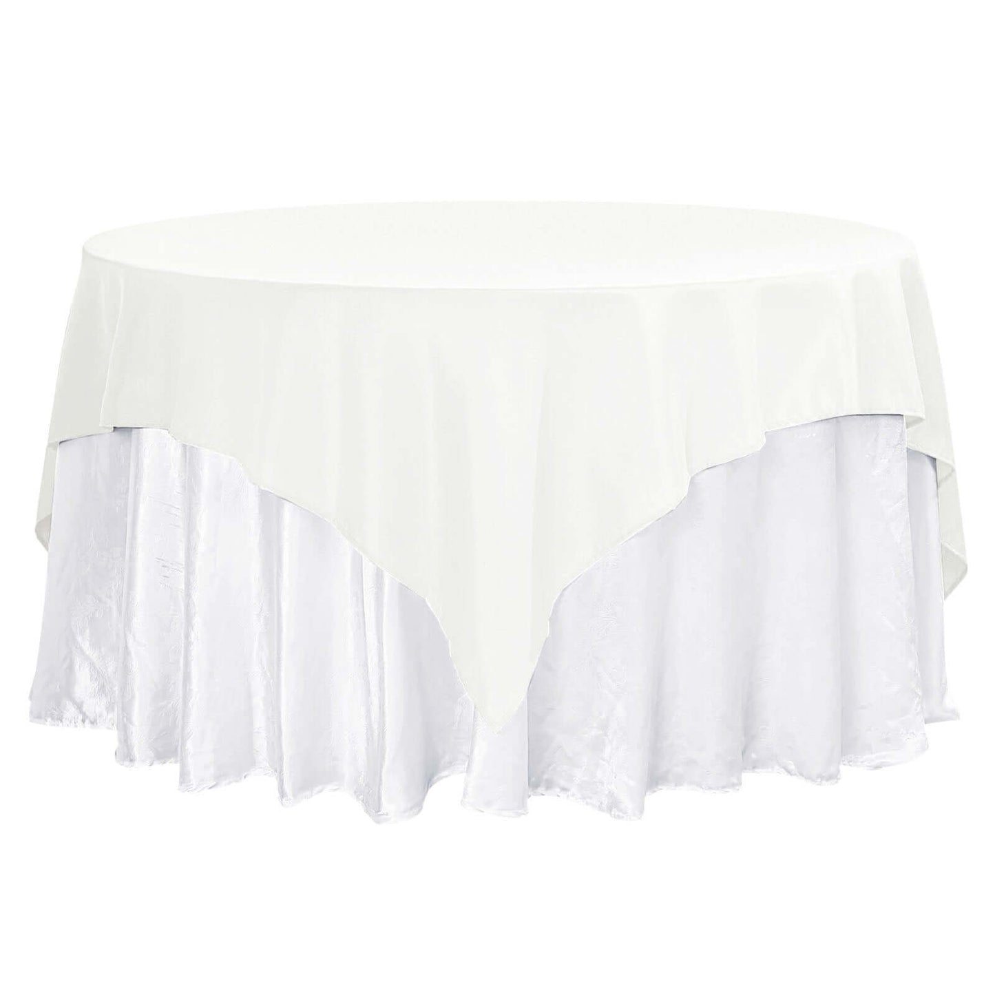 70inch Ivory 200 GSM Seamless Premium Polyester Square Table Overlay