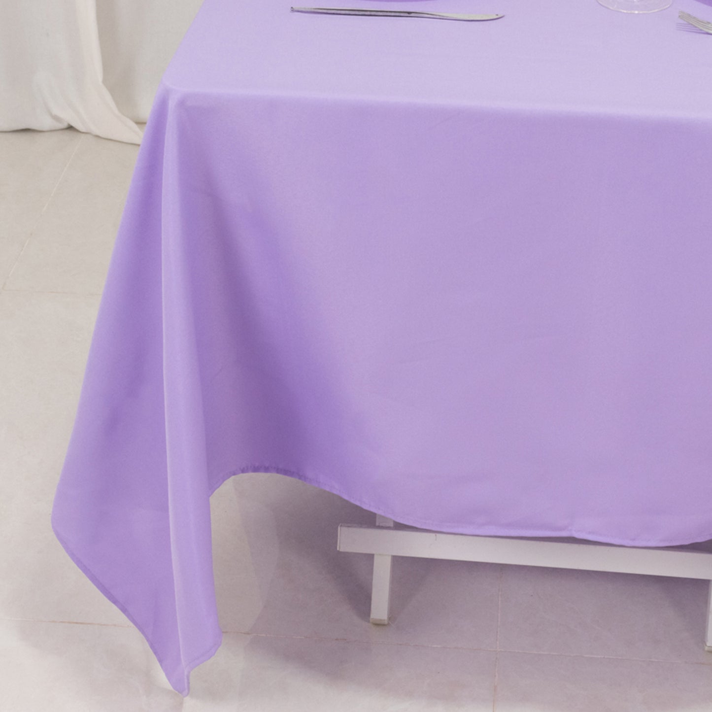 70"x70" Lavender Lilac Premium Seamless Polyester Square Tablecloth - 220GSM