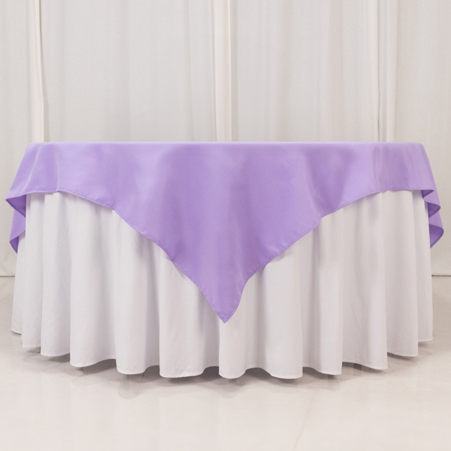 70"x70" Lavender Lilac Premium Seamless Polyester Square Table Overlay - 220GSM