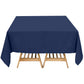 70"x70" Navy Blue Premium Seamless Polyester Square Table Overlay - 220GSM