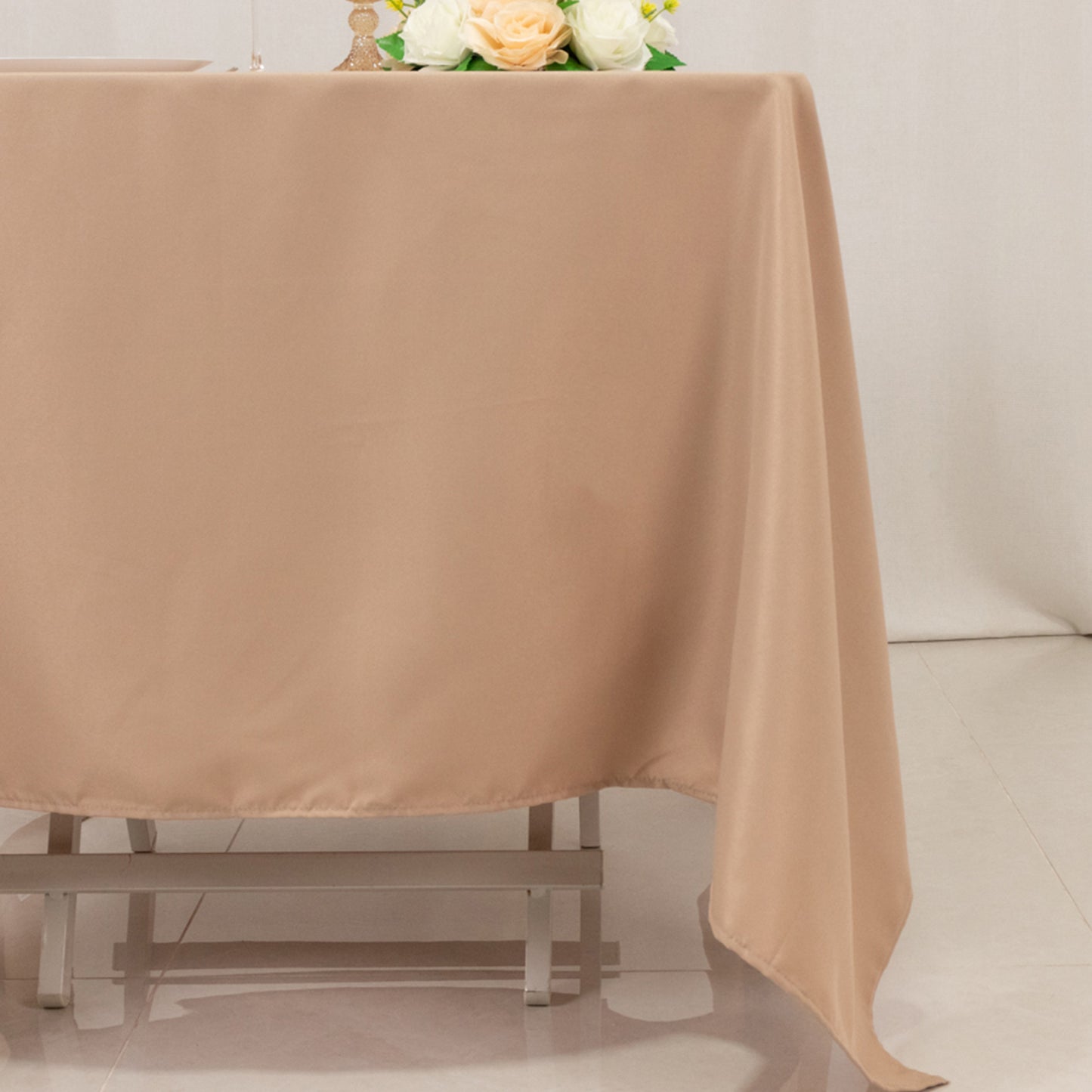 70"x70" Nude Premium Seamless Polyester Square Tablecloth - 220GSM