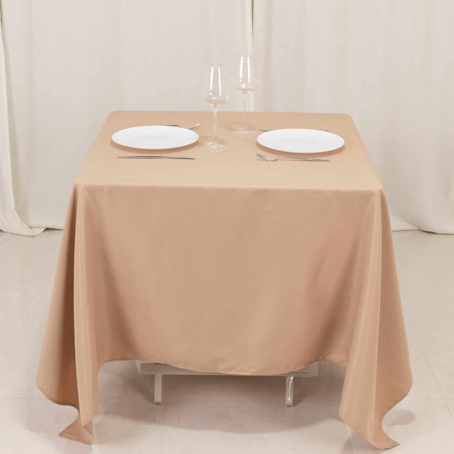 70"x70" Nude Premium Seamless Polyester Square Tablecloth - 220GSM