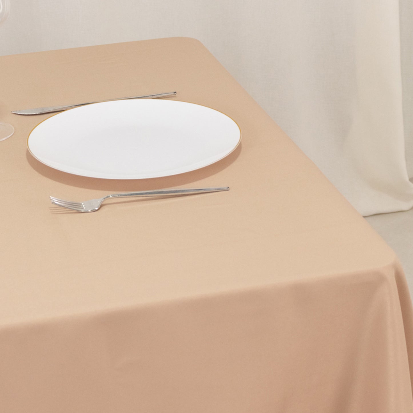 70"x70" Nude Premium Seamless Polyester Square Tablecloth - 220GSM