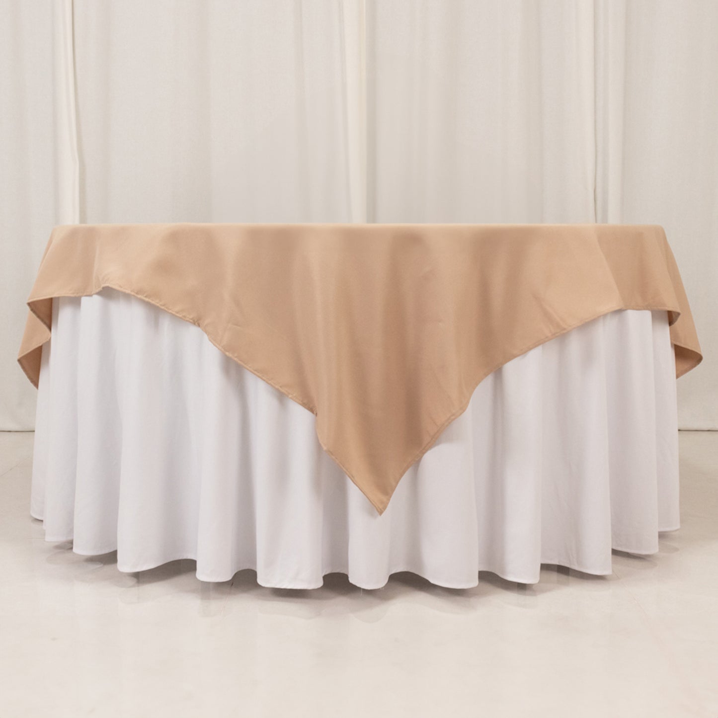 70"x70" Nude Premium Seamless Polyester Square Table Overlay - 220GSM