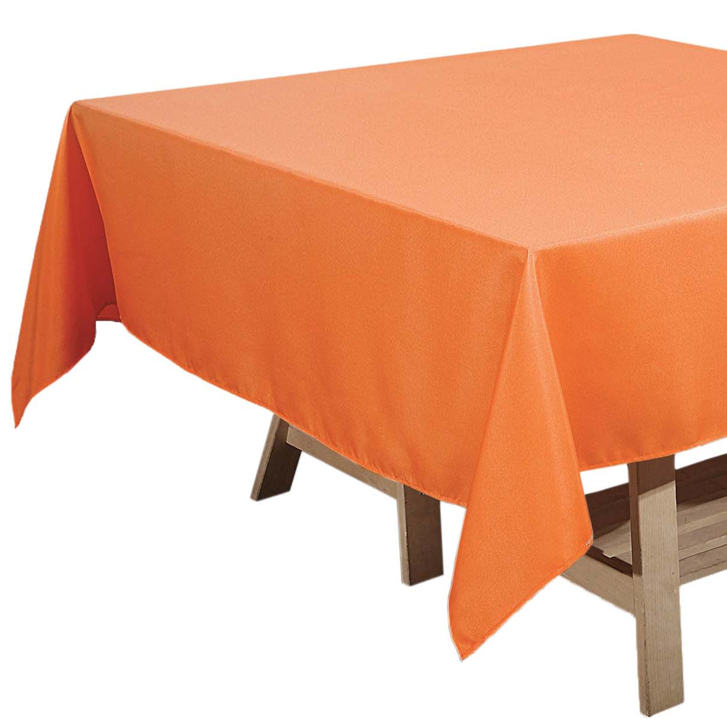 70 Inch Square Polyester Orange Tablecloth