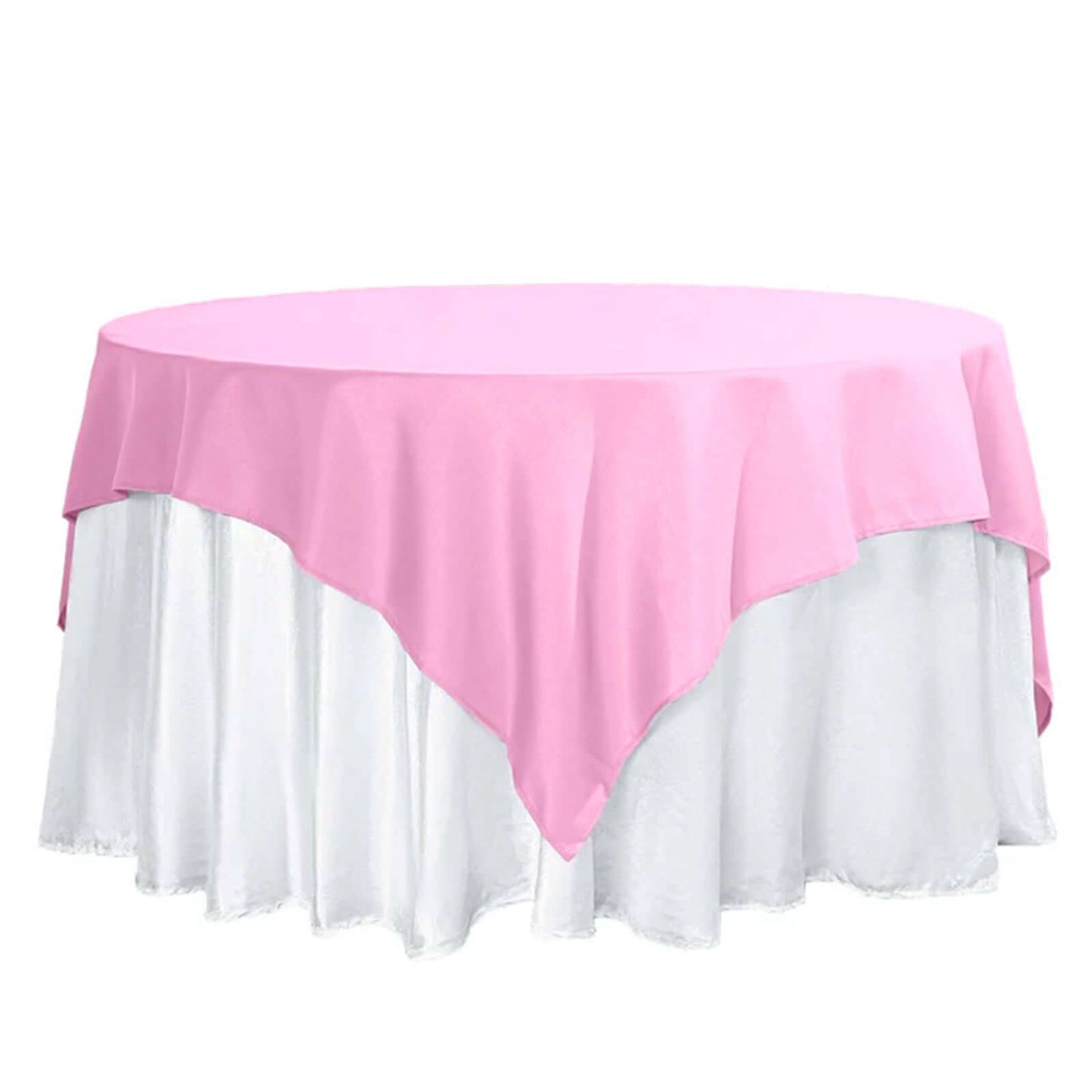 70"x70" Pink Square Seamless Polyester Overlay