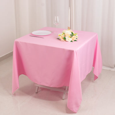 Fancy Pink Polyester Tablecloth