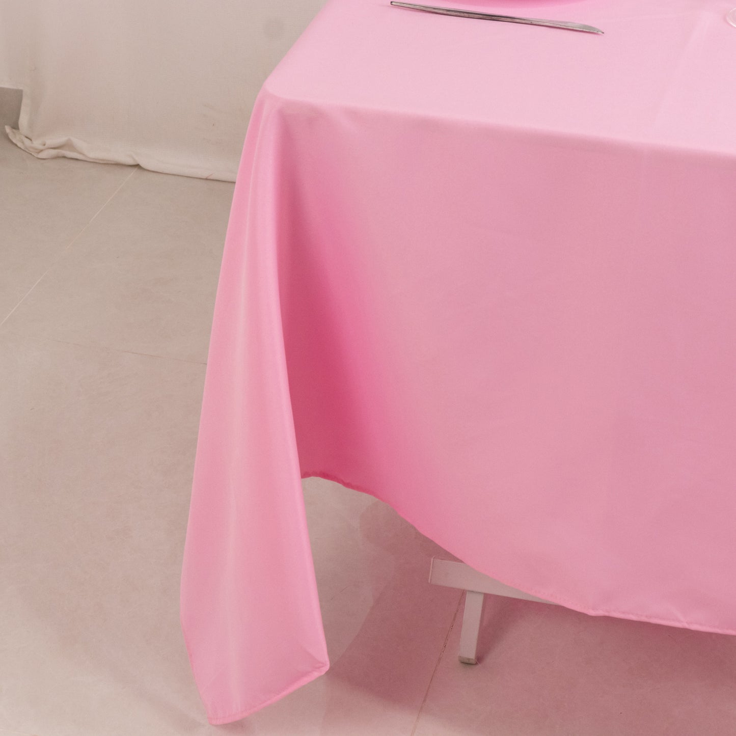 70"x70" Pink Premium Seamless Polyester Square Tablecloth - 220GSM