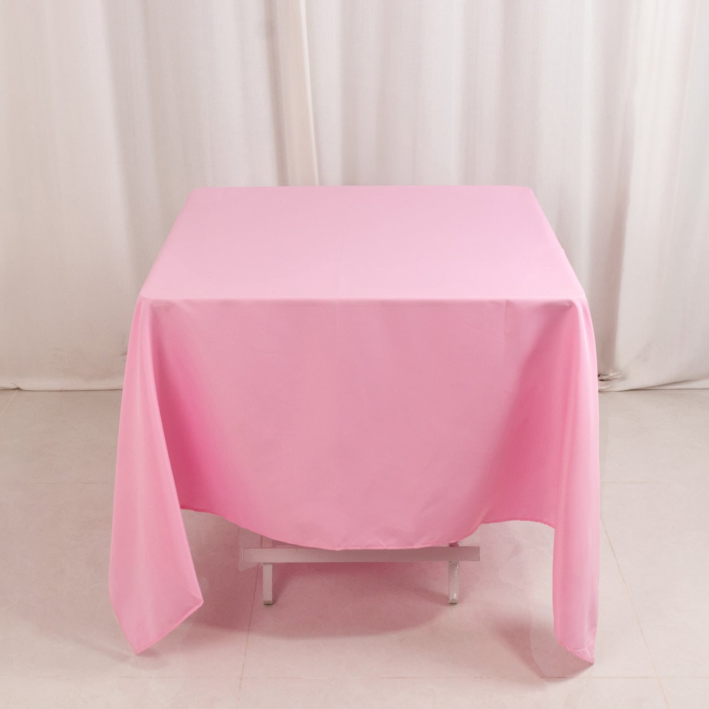 70"x70" Pink Premium Seamless Polyester Square Tablecloth - 220GSM