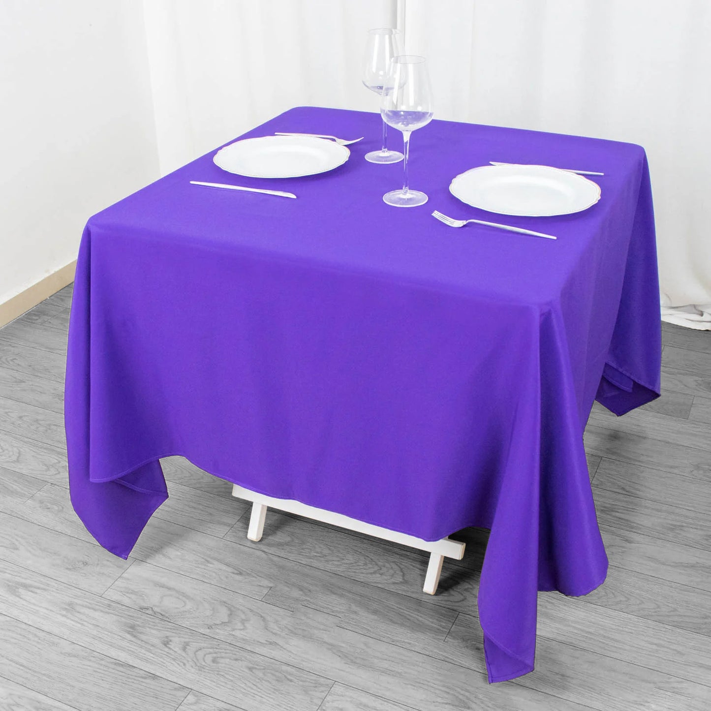 70"x70" Purple Premium Seamless Polyester Square Tablecloth - 220GSM