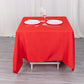 70"x70" Red Premium Seamless Polyester Square Tablecloth - 220GSM