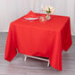 70"x70" Red Premium Seamless Polyester Square Tablecloth - 220GSM