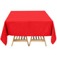 70"x70" Red Premium Seamless Polyester Square Tablecloth - 220GSM