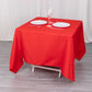 70"x70" Red Premium Seamless Polyester Square Tablecloth - 220GSM