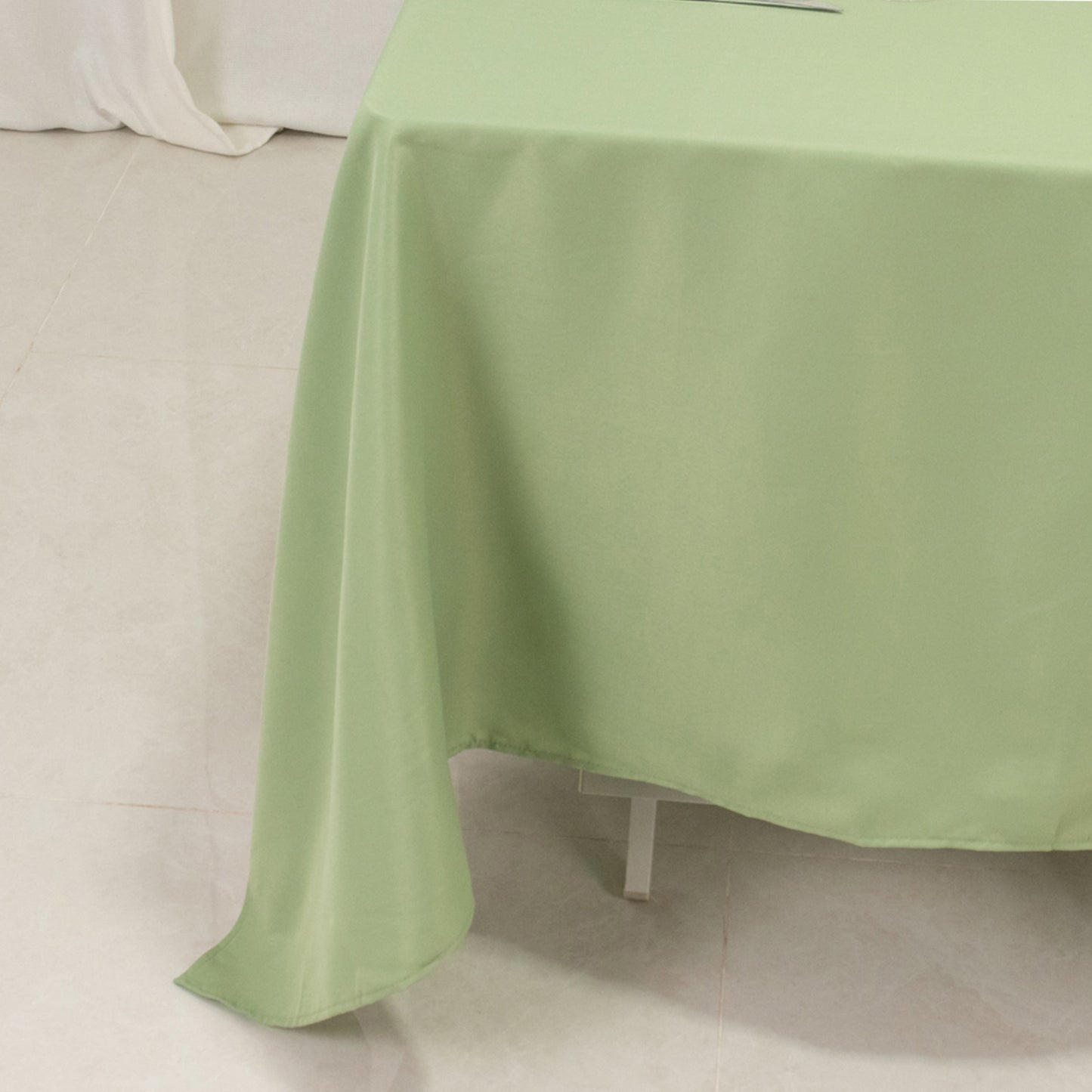 70"x70" Sage Green Premium Seamless Polyester Square Tablecloth - 220GSM