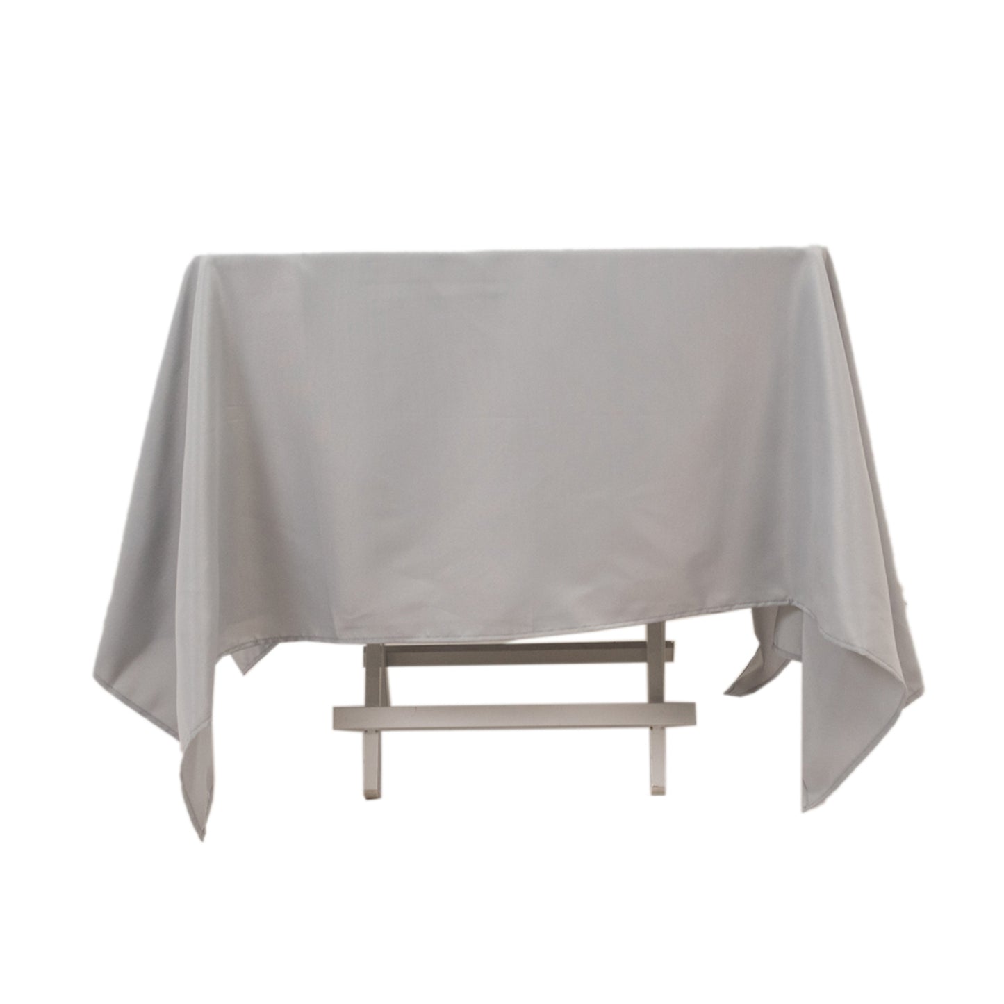 70"x70" Silver Premium Seamless Polyester Square Tablecloth - 220GSM