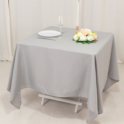 Fancy Silver Polyester Tablecloth