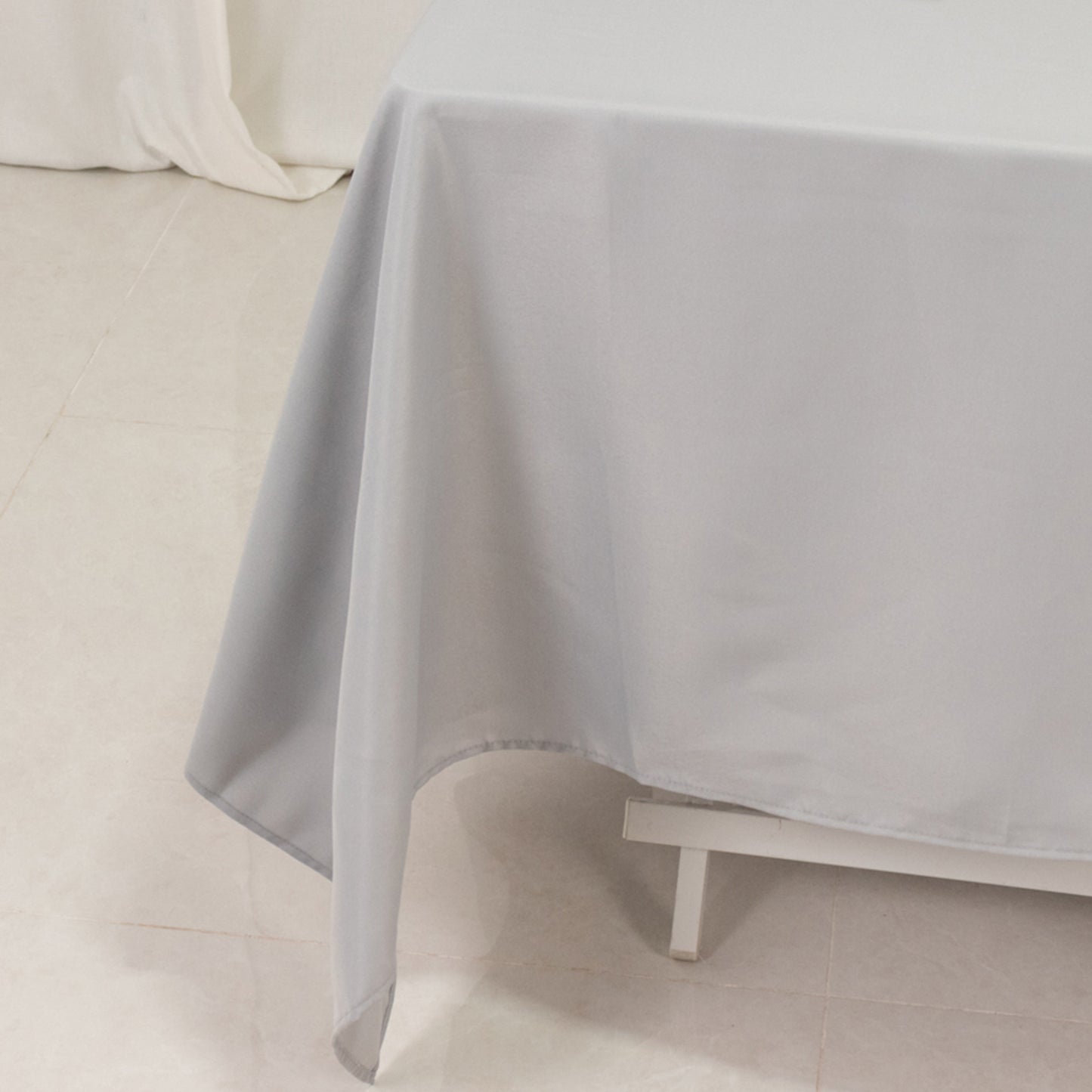 70"x70" Silver Premium Seamless Polyester Square Tablecloth - 220GSM