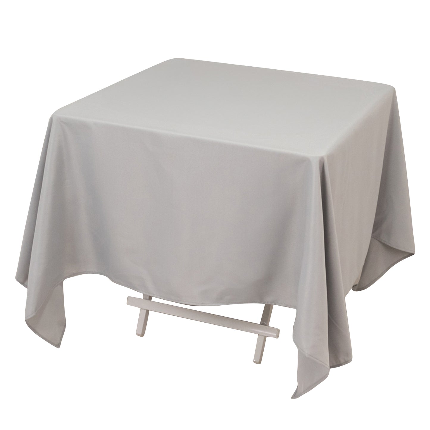 70"x70" Silver Premium Seamless Polyester Square Tablecloth - 220GSM