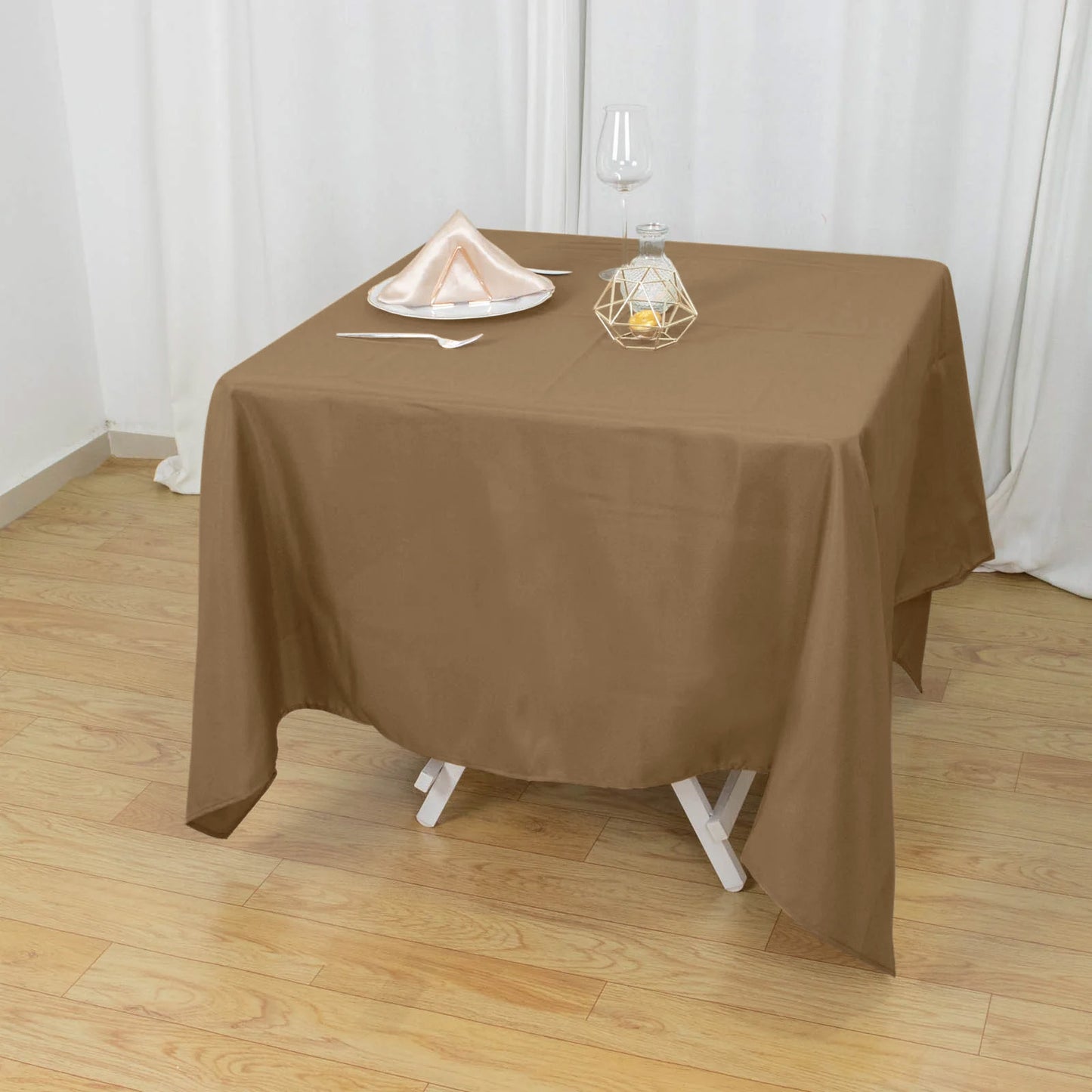 Taupe Polyester Square Tablecloth 70"x70"