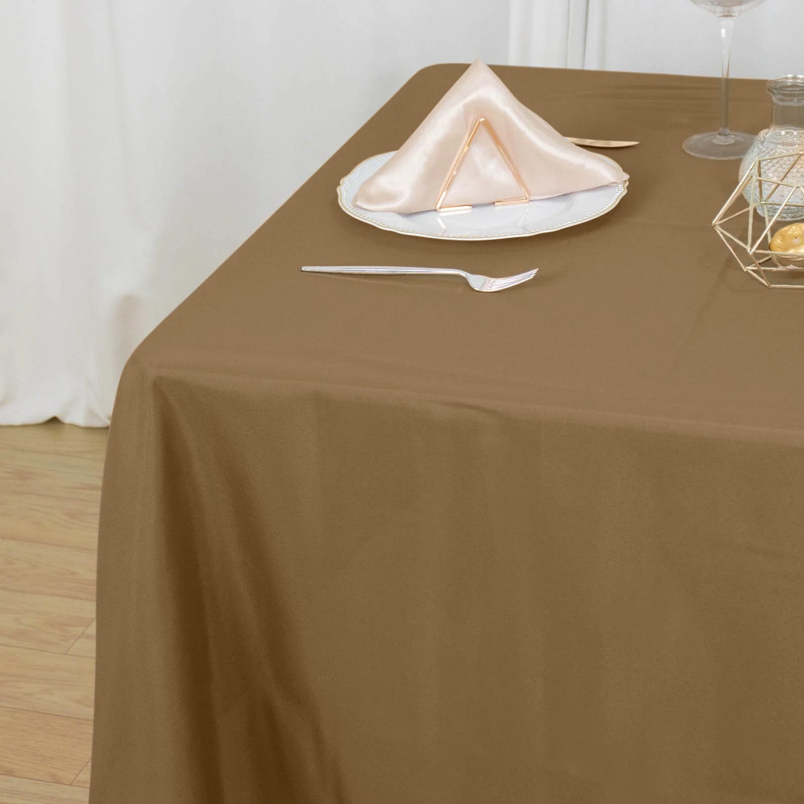 Taupe Polyester Square Tablecloth 70"x70"