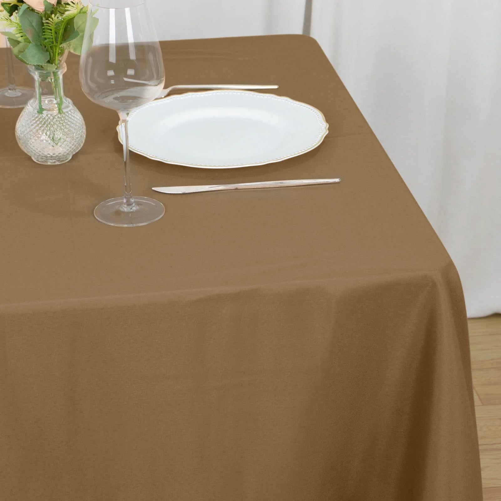 Taupe Polyester Square Tablecloth 70"x70"