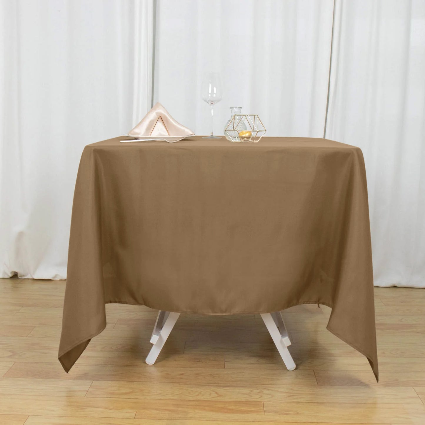 Taupe Polyester Square Tablecloth 70"x70"