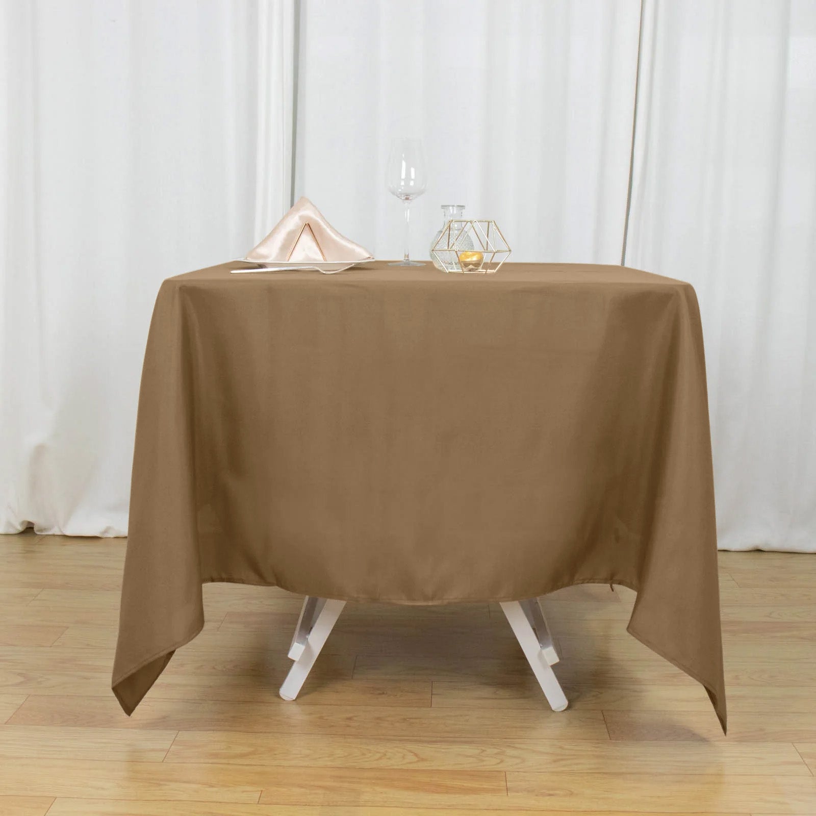 Taupe Polyester Square Tablecloth 70"x70"