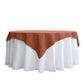 70" Terracotta (Rust) Square Seamless Polyester Table Overlay, Washable Linen Table Overlay