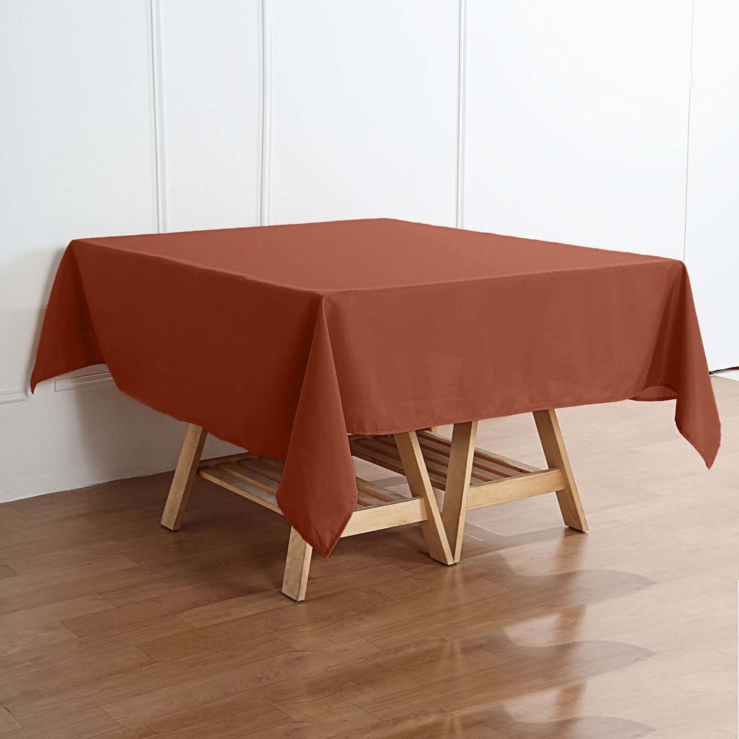 Terracotta (Rust) Polyester Square Tablecloth 70"x70"
