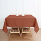 70" Terracotta (Rust) Square Seamless Polyester Table Overlay, Washable Linen Table Overlay
