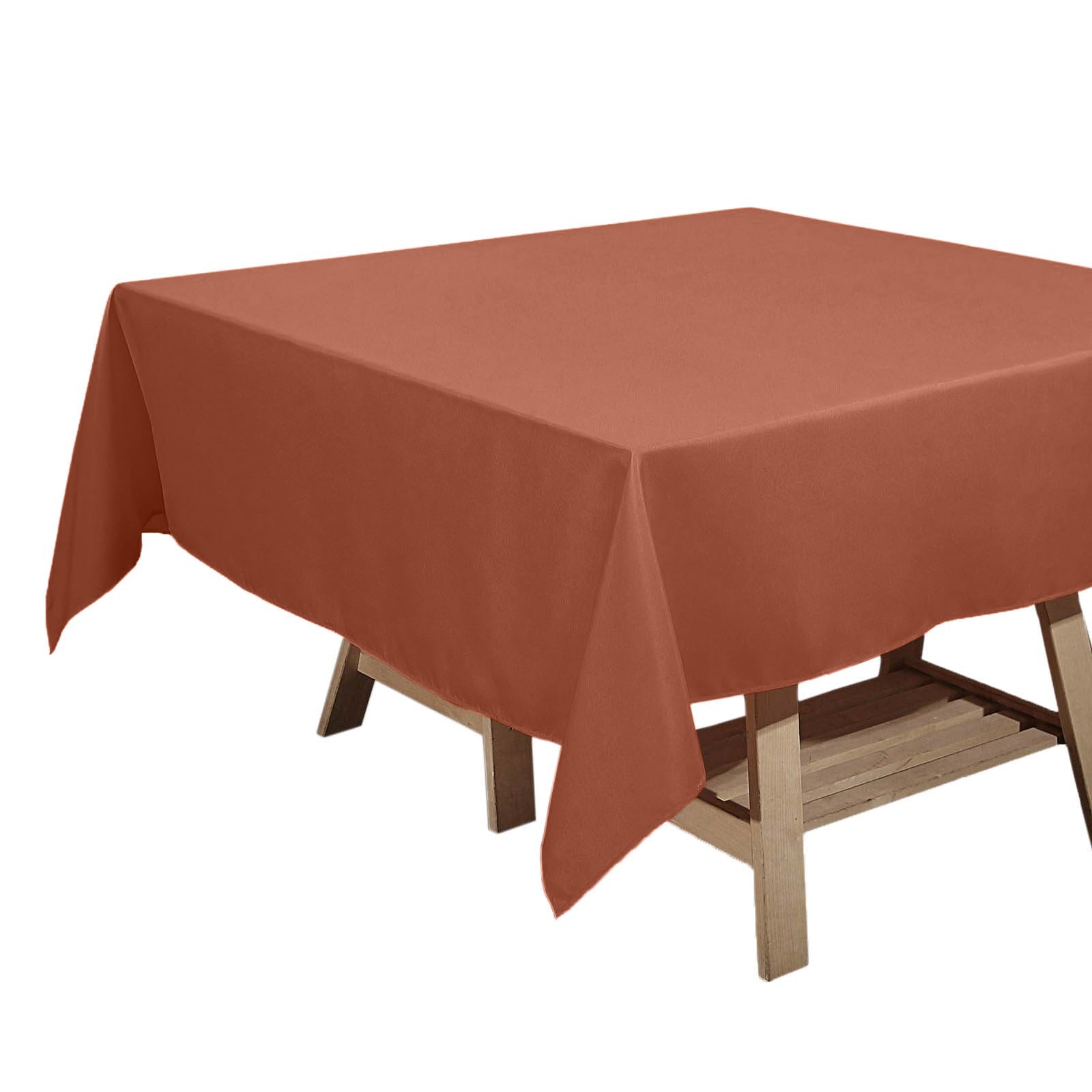 Terracotta (Rust) Polyester Square Tablecloth 70"x70"
