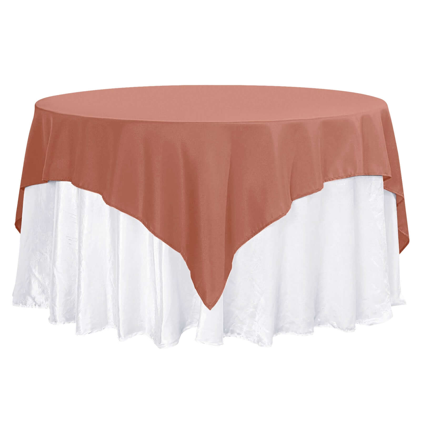 70inch Terracotta 200 GSM Seamless Premium Polyester Square Table Overlay