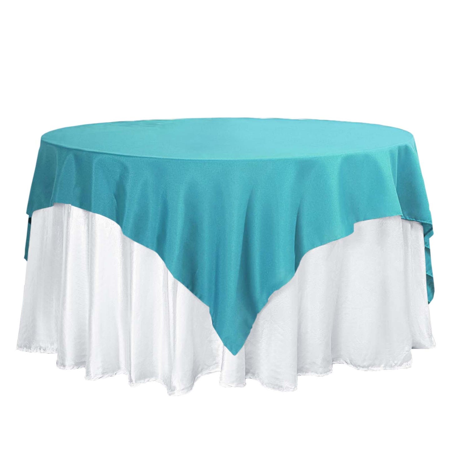 70"x70" Turquoise Square Seamless Polyester Overlay