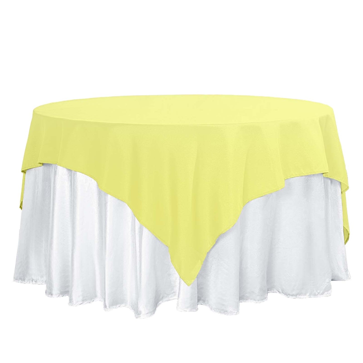 70"x70" Yellow Square Seamless Polyester Overlay