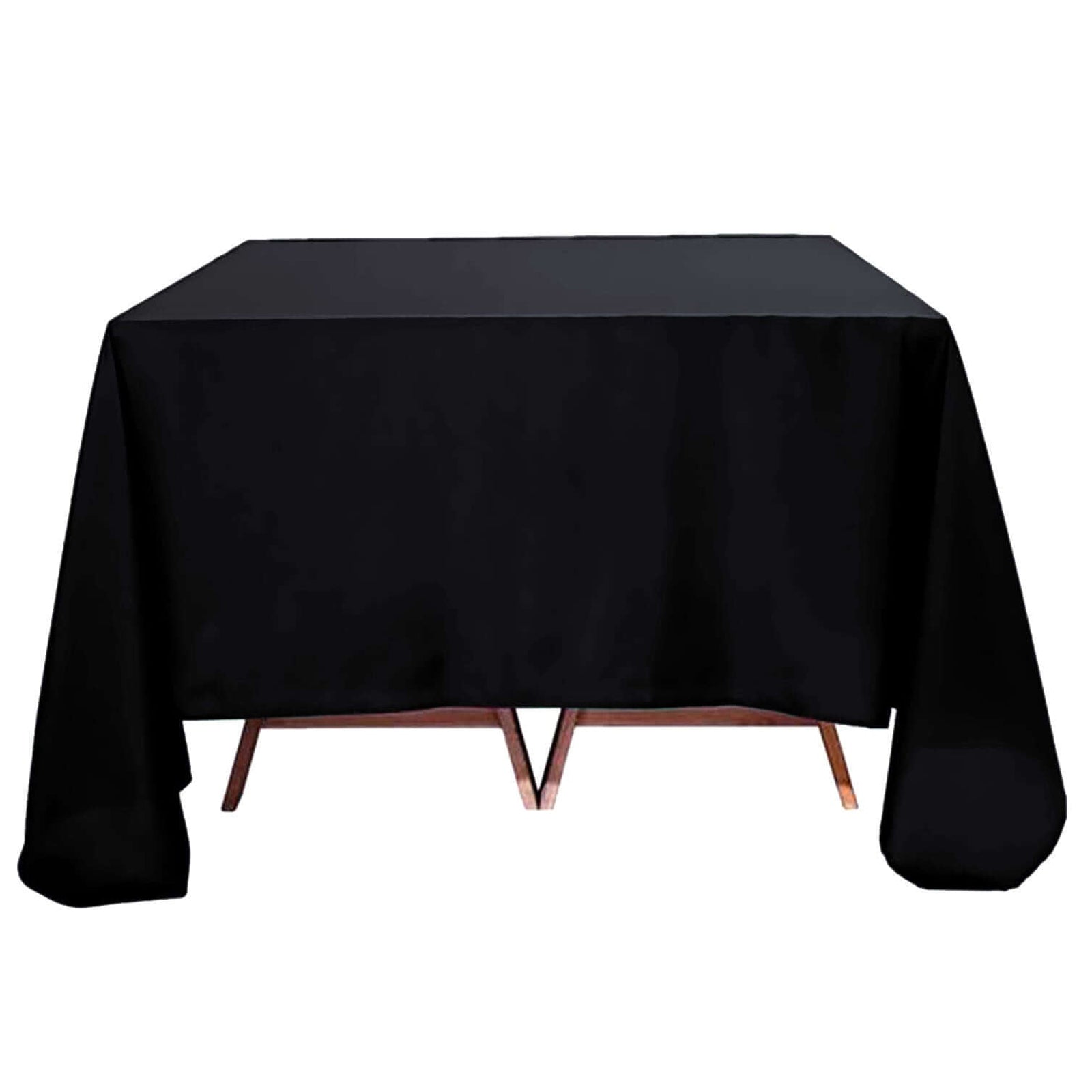 90inch Black 200 GSM Seamless Premium Polyester Square Tablecloth