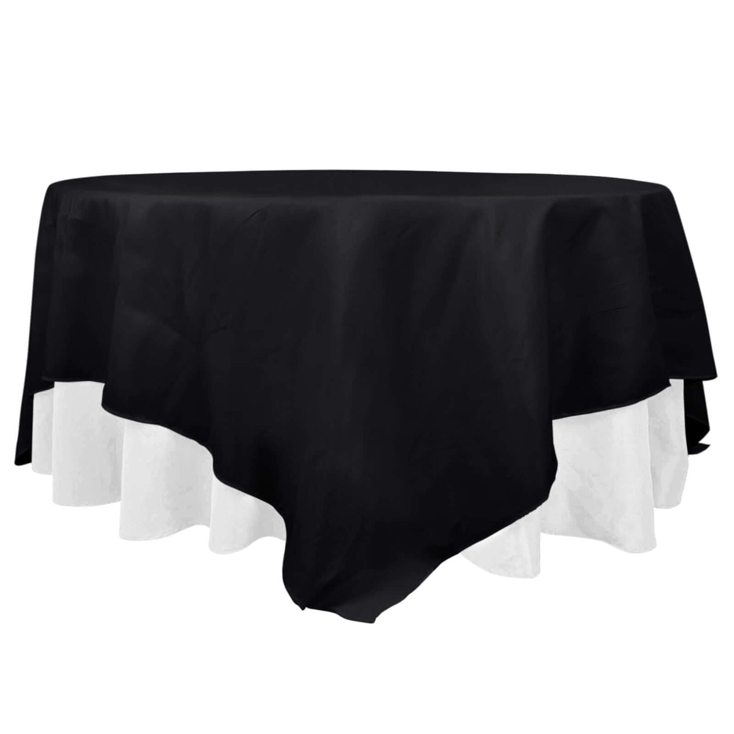 90"x90" Black Seamless Premium Polyester Square Table Overlay - 220GSM