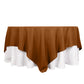 90"x90" Cinnamon Brown Seamless Square Polyester Table Overlay