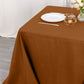 90"x90" Cinnamon Brown Seamless Square Polyester Table Overlay