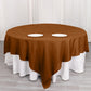 90"x90" Cinnamon Brown Seamless Square Polyester Table Overlay