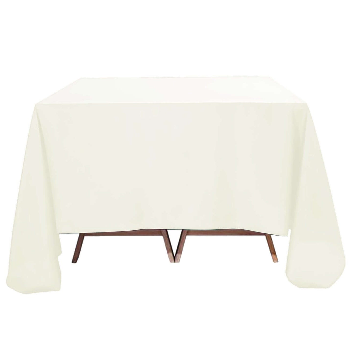 90"x90" Ivory Seamless Premium Polyester Square Tablecloth - 220GSM